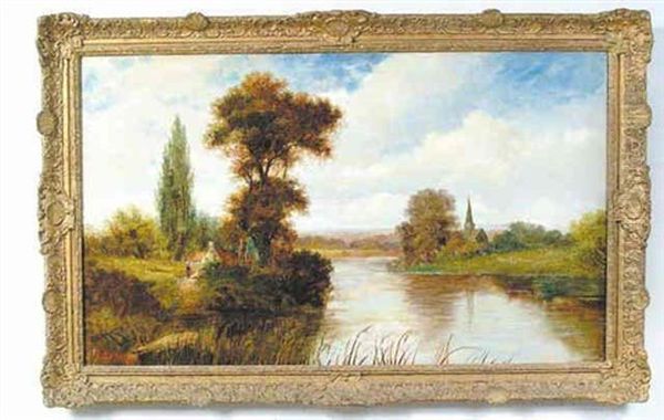 Quiet River Oil Painting by George Finch Mason