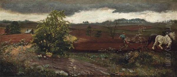 The Plough Oil Painting by George Hemning Mason