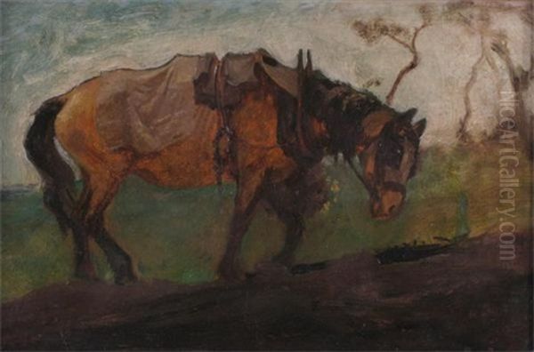 Plough Horse Oil Painting by George Hemning Mason