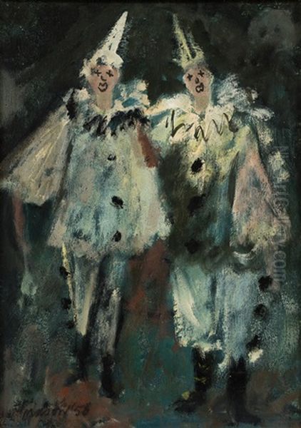 Untitled - Pierrot Oil Painting by William Mason