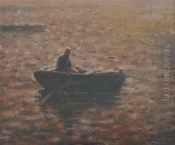 Fishing, The Antrim Coast Oil Painting by William Mason