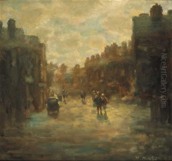 A Wet Morning Oil Painting by William Mason