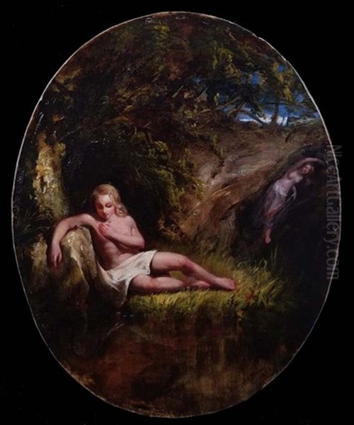 Narcissus And Echo Oil Painting by William Sanford Mason