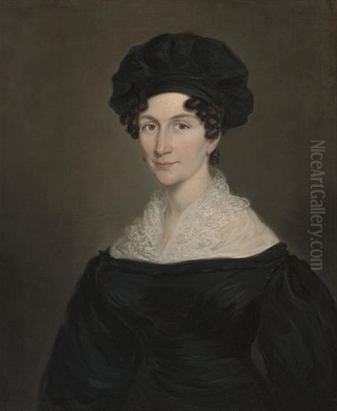 Portrait Of A Lady (mary Penn?) Oil Painting by John James Masquerier