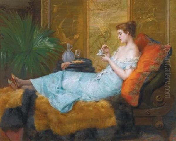 Teatime Oil Painting by Francisco Masriera Manovens