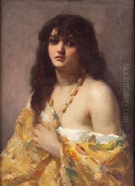 Dama Con Collar Oil Painting by Francisco Masriera Manovens