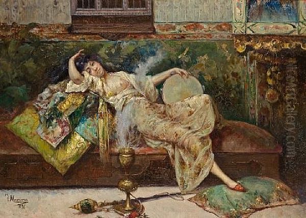 Odalisque Oil Painting by Francisco Masriera Manovens