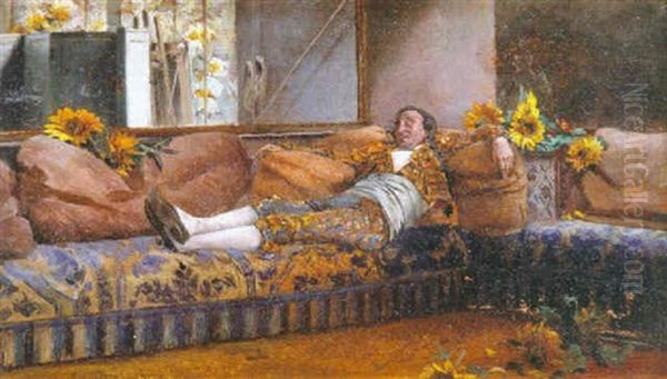 Descanso Despues De La Faena Oil Painting by Francisco Masriera Manovens