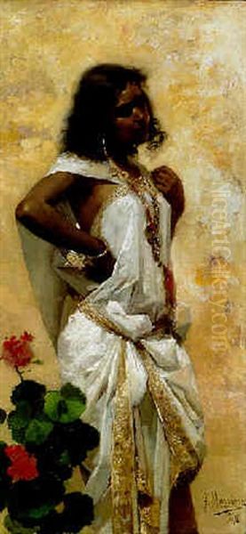 Noia Nord-africana Oil Painting by Francisco Masriera Manovens