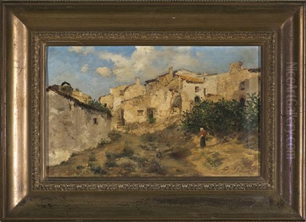 Vista Rural Oil Painting by Jose Maria Masriera y Manovens