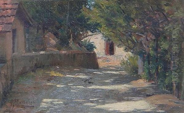 Stradina Di Campagna Oil Painting by Pompeo Massani