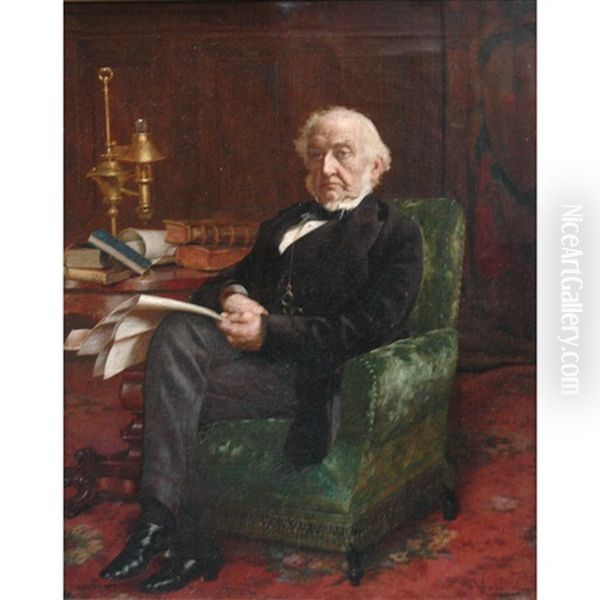 Portrait Of A Gentleman Oil Painting by Pompeo Massani