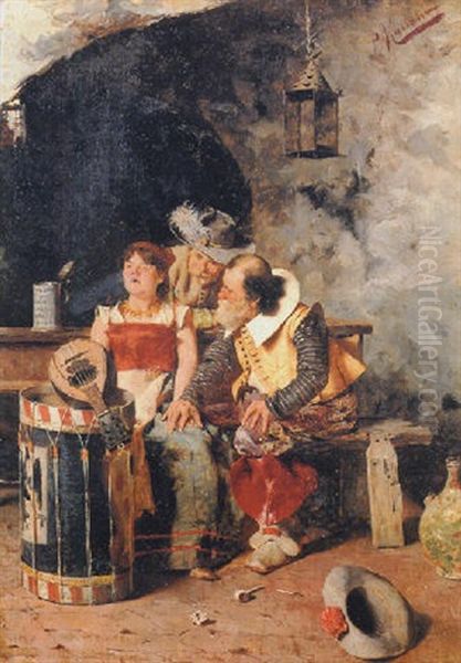 The Tavern Song Oil Painting by Pompeo Massani