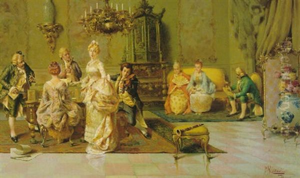 The Recital Oil Painting by Pompeo Massani