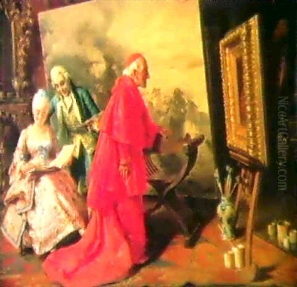 Il Critico Oil Painting by Pompeo Massani