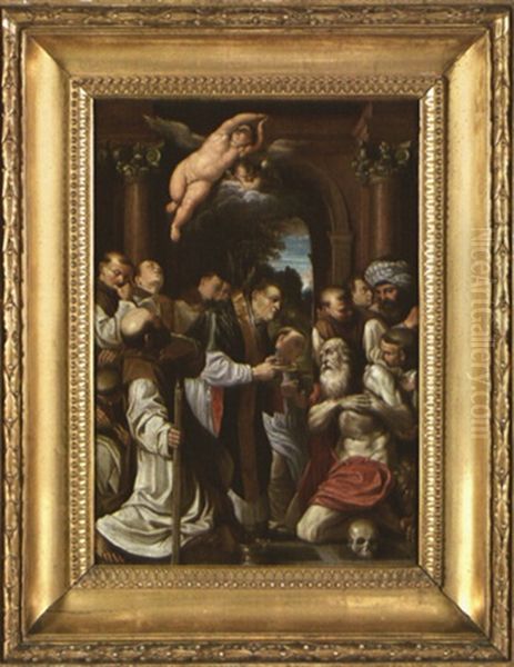 La Derniere Communion De Saint Jerome Oil Painting by Lucio Massari