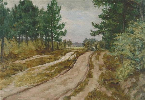 Hohlweg Im Wald Oil Painting by Edmund Massau