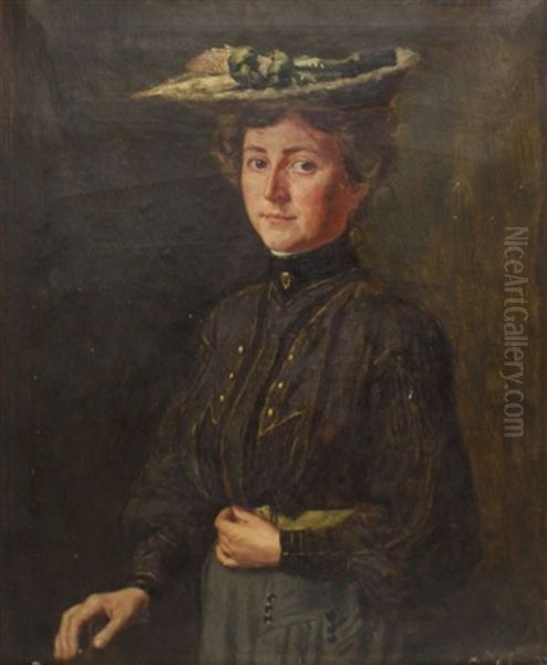 Junge Frau Im Sonntagsstaat Oil Painting by Edmund Massau