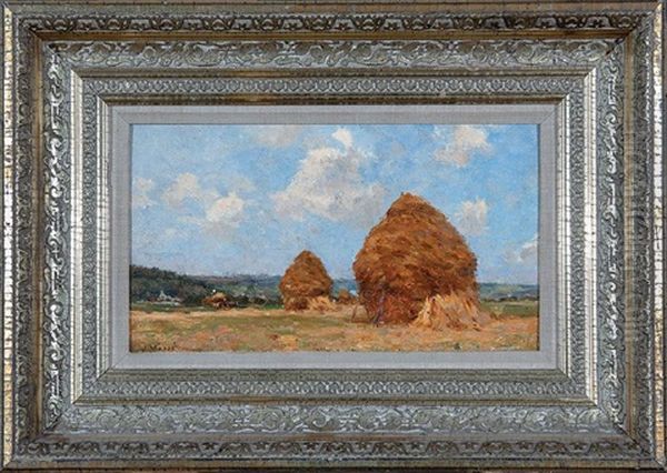 Les Meules (haystacks) Oil Painting by Jean Eugene Julien Masse