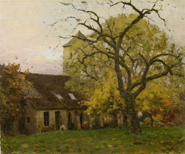 L'eglise Dans La Campagne En Automne Oil Painting by Jean Eugene Julien Masse