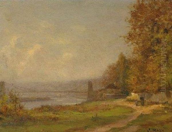 Vue Sur La Seine Oil Painting by Jean Eugene Julien Masse