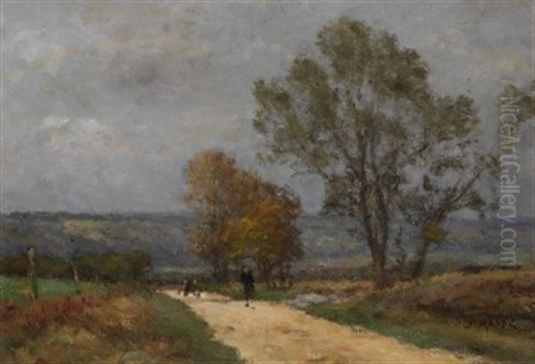 Feldweg Oil Painting by Jean Eugene Julien Masse