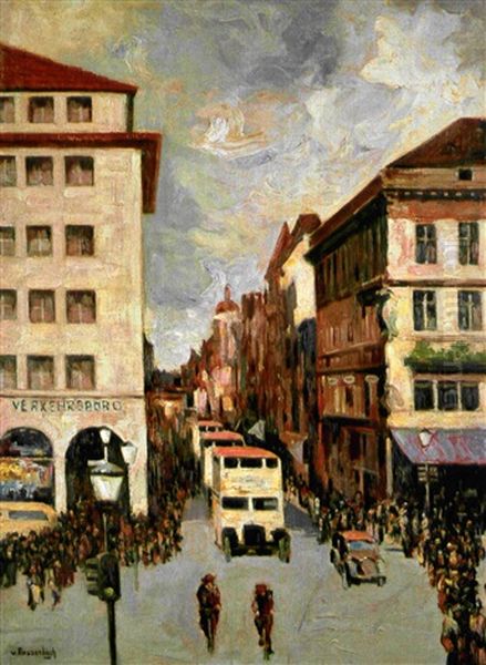 Berlin, Friedrichstrasse Oil Painting by Ferdinand Freiherr Von Massenbach