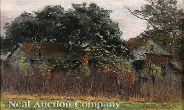 A Glimpse Of A Country House Oil Painting by Julie M. Massie