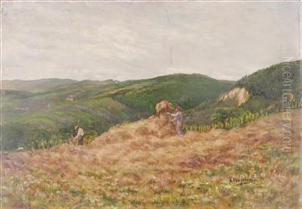 Heuernte Oil Painting by Carl Massmann