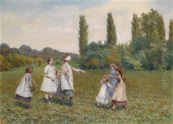 Kinderspiele Oil Painting by Carl Massmann