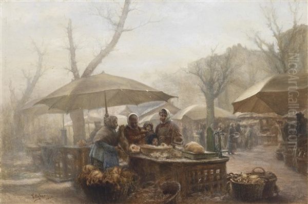 Am Markt Oil Painting by Carl Massmann