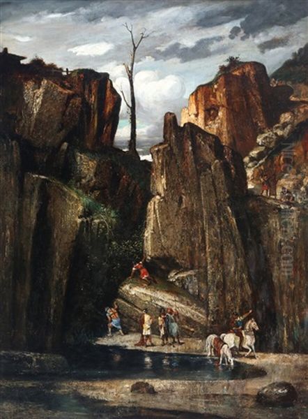 Hannibal In The Alps Oil Painting by Benedict Masson