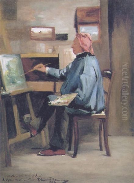 Corot Dans Son Atelier Oil Painting by Benedict Masson