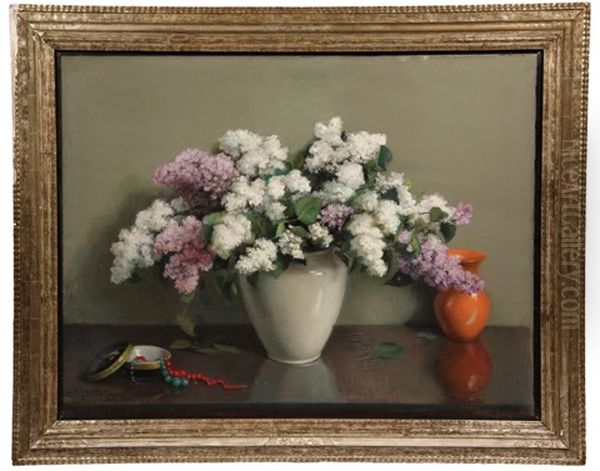 Still Life With Hydrangeas Oil Painting by Edouard Masson