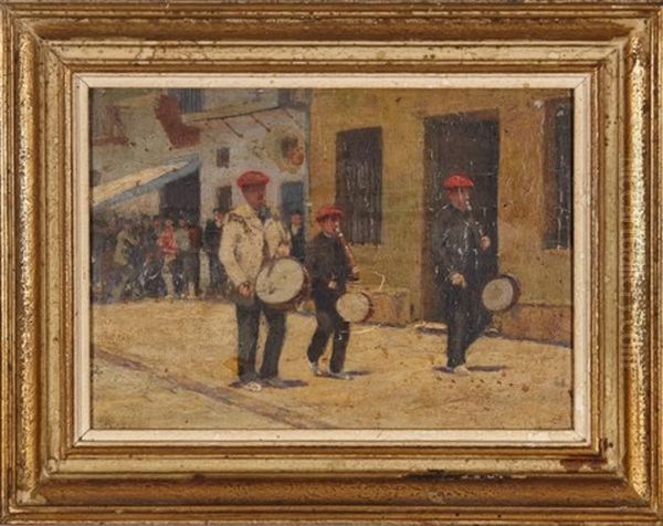 Joueurs De Tambour Et Txitsu Oil Painting by Georges Masson