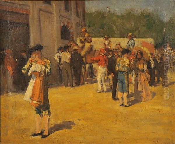 Les Toreros Devant Les Arenes Oil Painting by Georges Masson