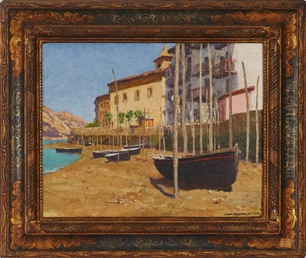 Barques A Passares (fontarabie) Oil Painting by Georges Masson