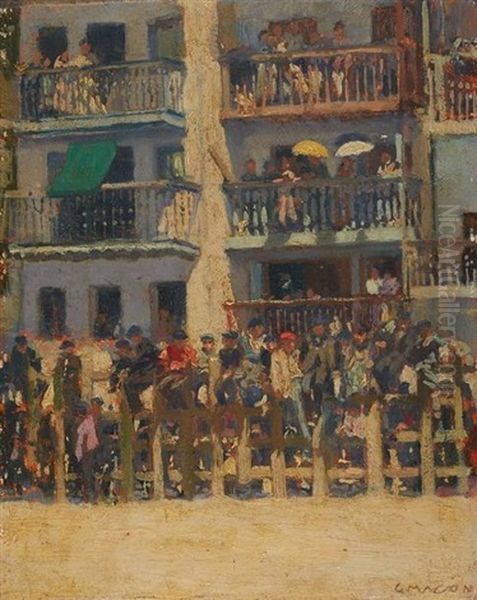 Spectateurs A Pasajes Oil Painting by Georges Masson