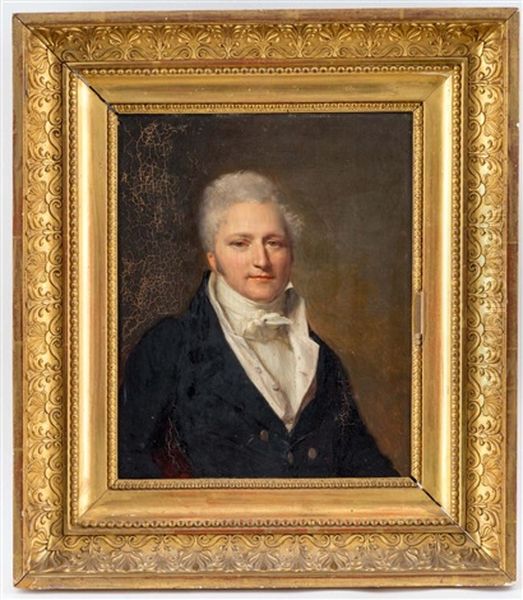 Portrait De Daniel Grand D'hauteville Oil Painting by Firmin Massot