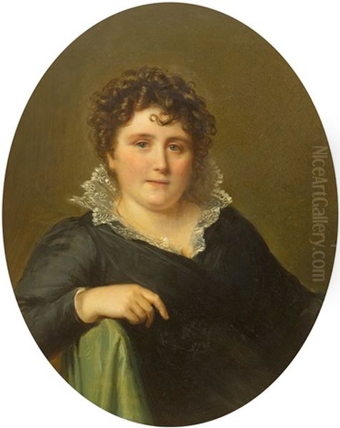 Madame Firmin Massot (nee Anne-louise Megevand) Oil Painting by Firmin Massot