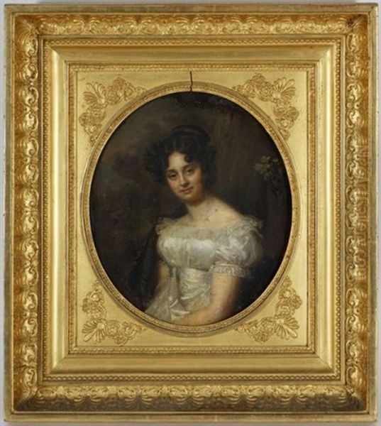 Portrait De Madame Catherine Marc Cramer Nee Mallet Oil Painting by Firmin Massot