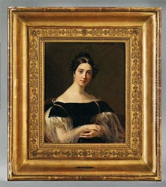 Portrait D'amelie Marcet-bouthillier De Beaumont Oil Painting by Firmin Massot