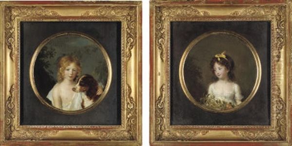 Portrait Of John Archer (+ Portrait Of Madame Auguste Rosset, Nee Anna Archer; Pair) Oil Painting by Firmin Massot