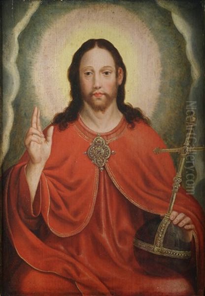 Christus Als Salvator Mundi Oil Painting by Quentin Massys the Elder