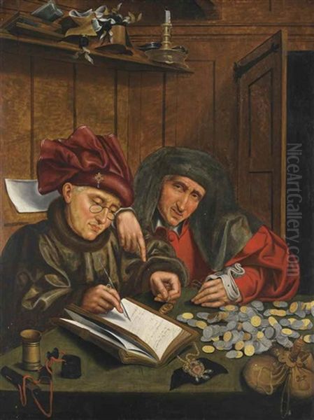 The Tax Collectors Oil Painting by Quentin Massys the Elder