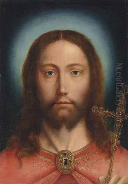 Christ As Salvator Mundi Oil Painting by Quentin Massys the Elder