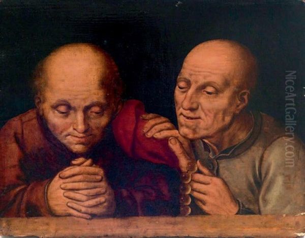 Deux Personnages Priant Oil Painting by Quentin Massys the Elder