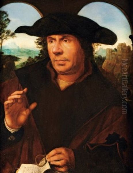 Portrait D' Homme Aux Lunettes Oil Painting by Quentin Massys the Elder