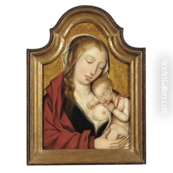 Virgin With The Sleeping Christ Child Oil Painting by Quentin Massys the Elder