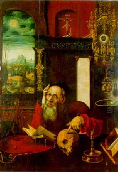 Saint Jerome Dans Son Atelier Oil Painting by Quentin Massys the Elder